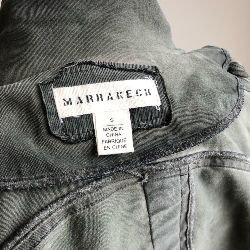 Marrakech Army Green Military Inspired Biker Jacket - Picture 8 of 9